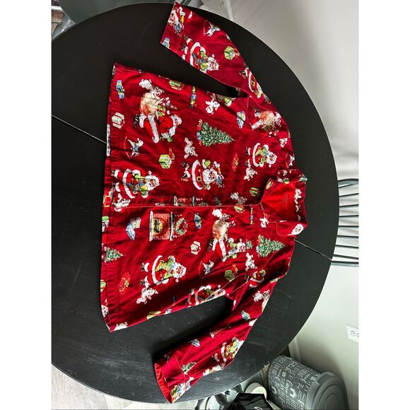 Nick & Nora Flannel Christmas Santa Pajama Top Women’s Sz 3X - Picture 1 of 4